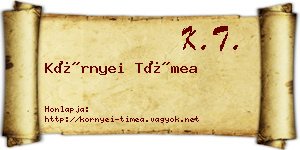Környei Tímea névjegykártya