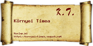 Környei Tímea névjegykártya