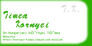 timea kornyei business card